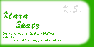 klara spatz business card